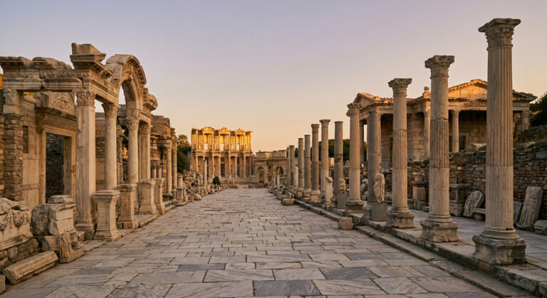 Historisches Bild, in dem das antike Stadtgedächtnis der Türkei sichtbar wird