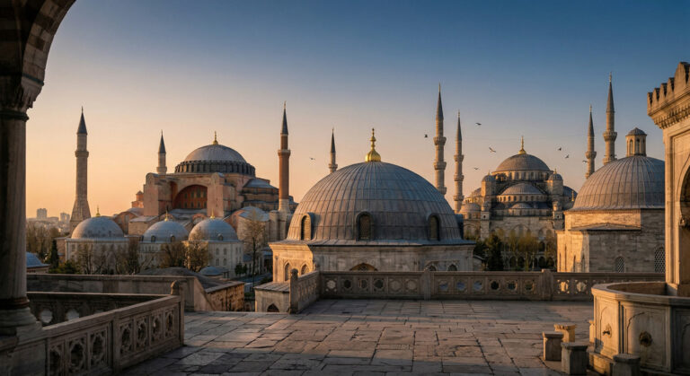 Monumentale Silhouette als Ausdruck der städtischen, geschichtlichen und kulturellen Erinnerung der Türkei