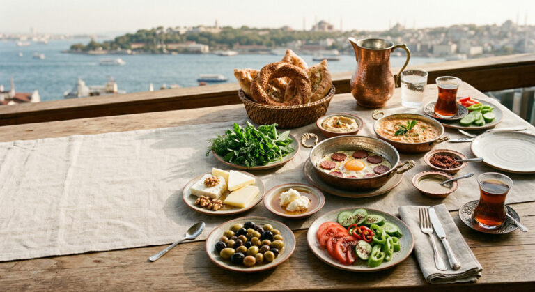 Tafel mit Aussicht als Sinnbild für die Frühstückskultur der Türkei und ihren Rhythmus